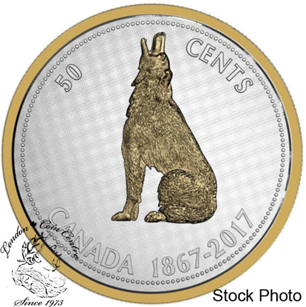 Canada: 2017 50 Cents Wolf Big Coin Series: Alex Colville Design Silver 5 Ounce Coin