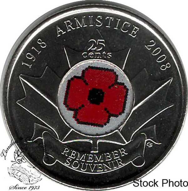 Canada: 2008 25 Cent Logo Poppy BU