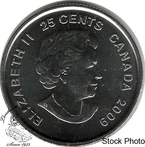 Canada: 2009 25 Cent Men's Hockey Coloured Engraved 2 BU