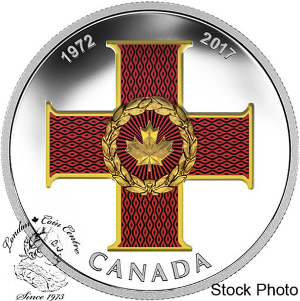 Canada: 2017 $20 Canadian Honours Collection: 45th Anniversary of The Cross of Valour - 1 oz. Pure Silver Coloured Coin