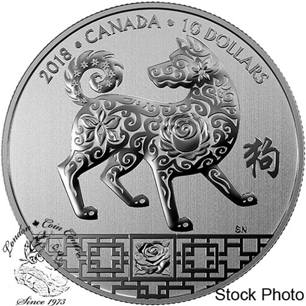 Canada: 2018 $10 Year of the Dog - Pure Silver Coin