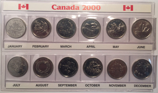 Canada: 2000 25 Cent Millennium Set (12 Coins)