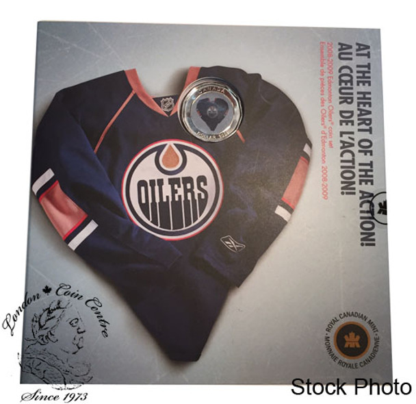 Canada: 2009 Edmonton Oilers NHL Coin Set With $1 Coloured Jersey Coin
