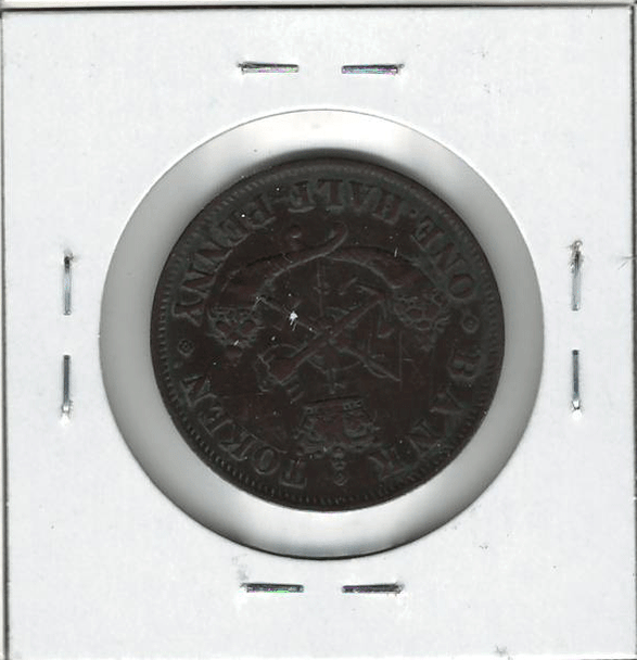 Bank of Upper Canada: 1857 Halfpenny PC-5D #3