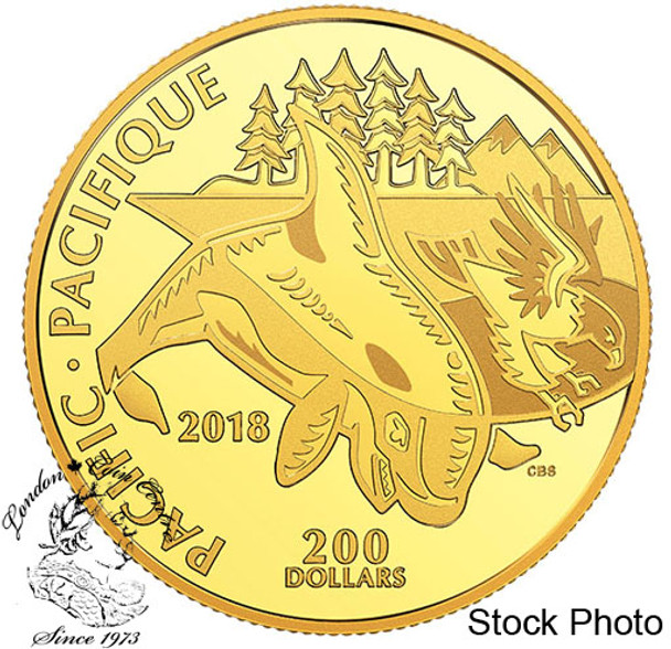 Canada: 2018 $200 Canadian Coastal Symbols: The Pacific Pure Gold Coin