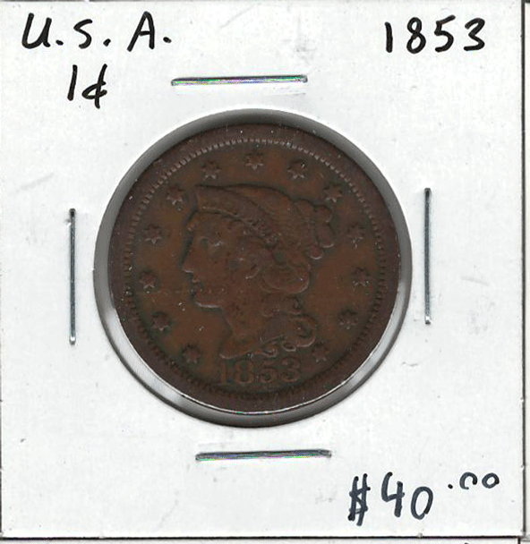 United States: 1853 Large Cent #4