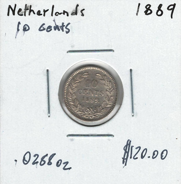 Netherlands: 1889 10 Cents