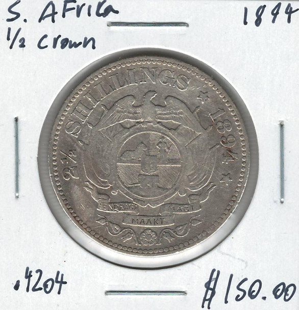 South Africa: 1894 1/2 Crown