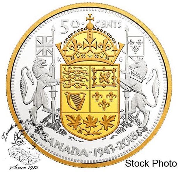 Canada: 2018 50 Cent 75th Anniversary of the 1943 Half Dollar Fine Silver Coin