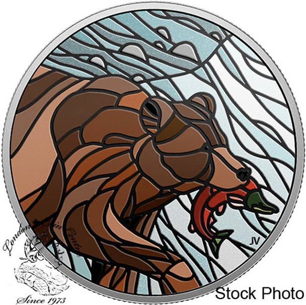 Canada: 2018 $20 Canadian Mosaics: Grizzly Bear 1 oz. Pure Silver Coin