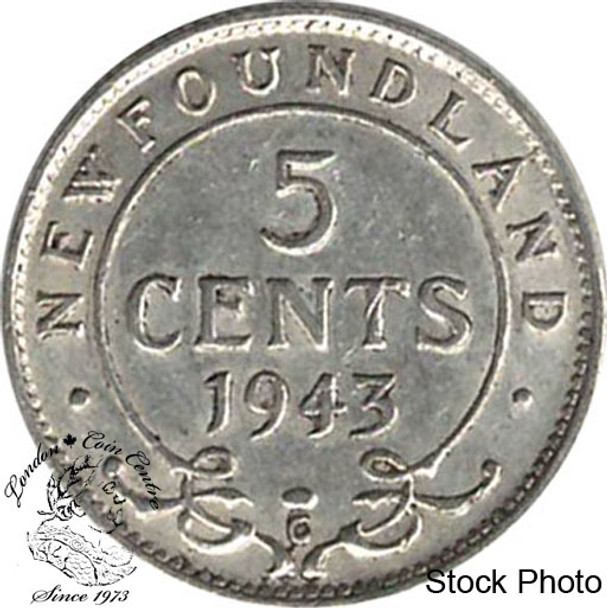 Canada: Newfoundland 1943c 5 Cent Silver VF20