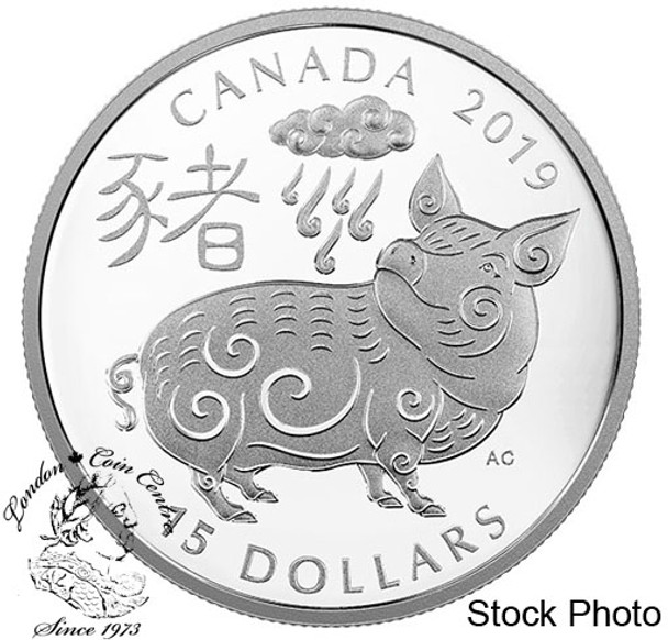 Canada: 2019 $15 Year of the Pig 1 oz. Pure Silver Coin