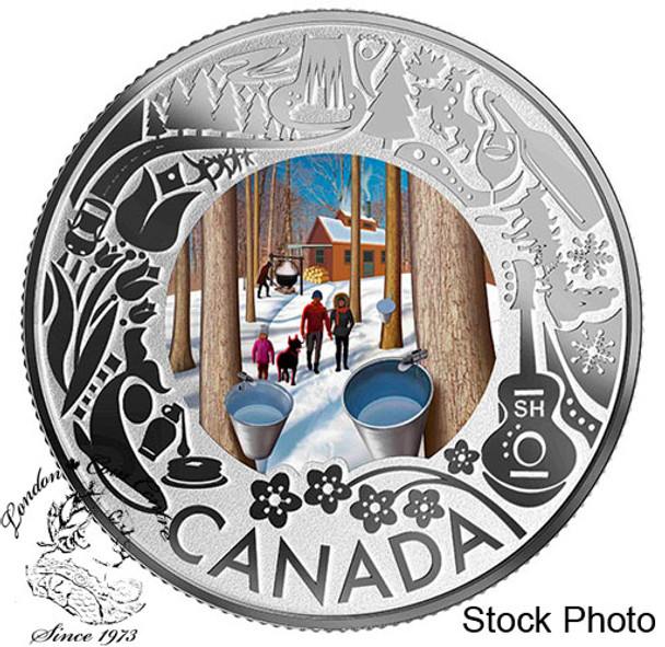 Canada: 2019 $3 Maple Syrup Tasting: Celebrating Canadian Fun and Festivities  Pure Silver Coloured Coin