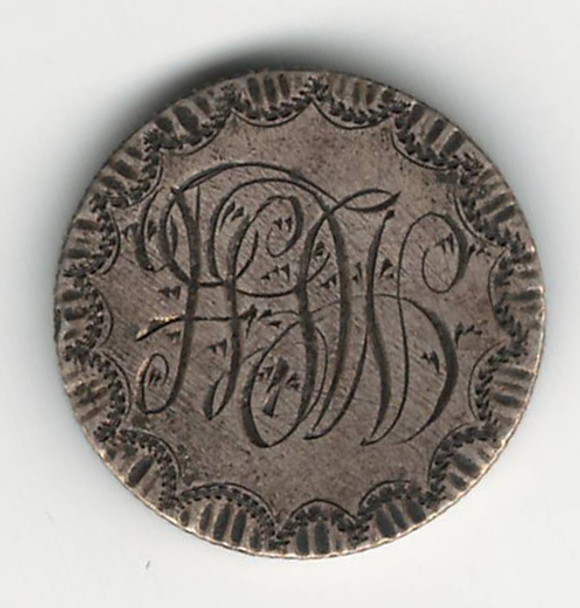 Love Token: "HFW" on 1902 Victorian Canadian 10 Cent Host Coin