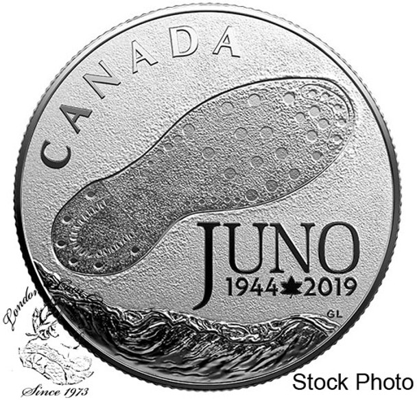 Canada: 2019 $3 75th Anniversary of the Normandy Campaign: D-Day at Juno Beach Pure Silver Coin