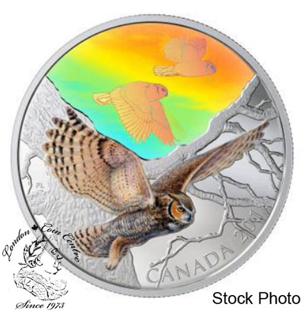Canada: 2019 $30 Majestic Birds in Motion: Great Horned Owls Fine Silver Coin
