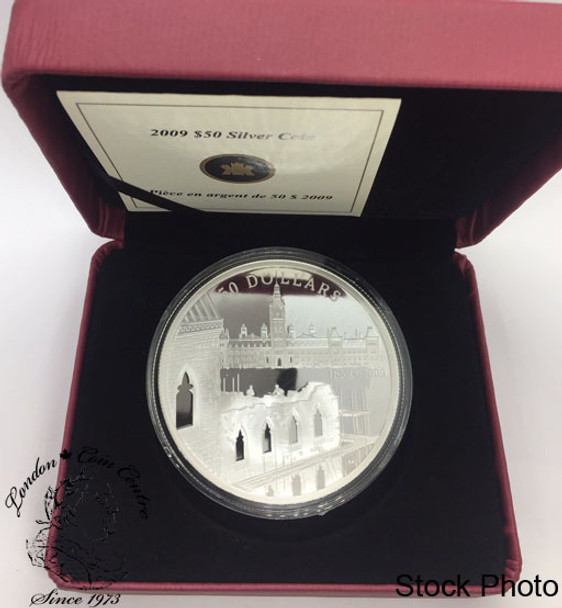Canada: 2009 $50 150th Anniversary of the Construction of Parliament Buildings  5 oz Pure Silver Coin