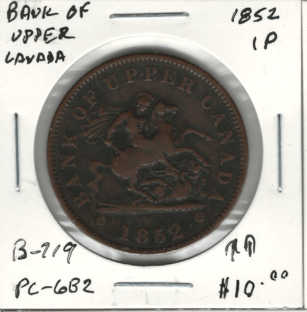 Bank of Upper Canada: 1852 1 Penny PC-6B2