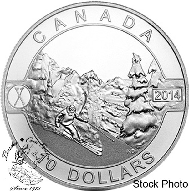 Canada: 2014 $10 Skiing Canada's Slopes Silver Coin