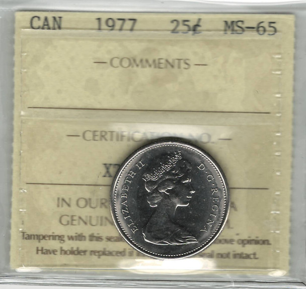 Canada: 1977 25 Cent ICCS MS65