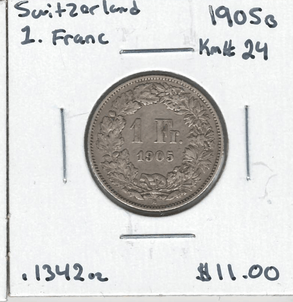 Switzerland: 1905B 1 Franc