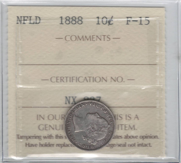 Canada: Newfoundland: 1888 10 Cent ICCS F15