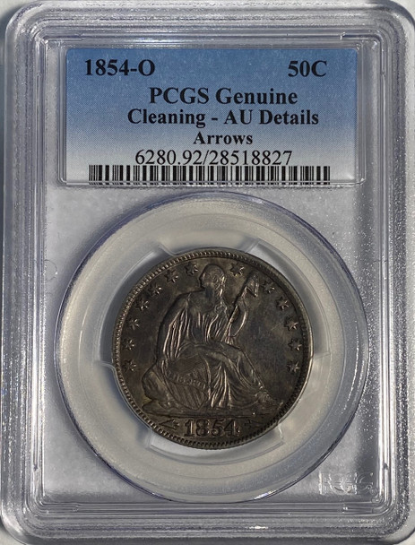 United States: 1854O 50 Cent Arrows PCGS AU Cleaned