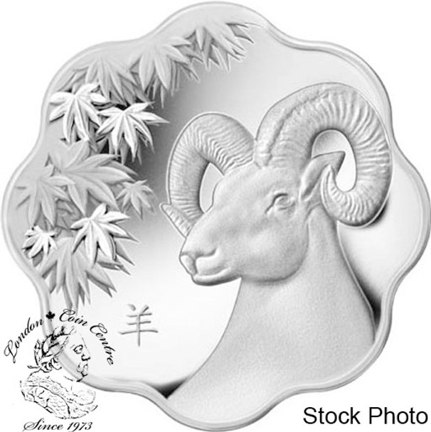 Canada: 2015 $15 Lunar Lotus Year of the Sheep Silver Coin