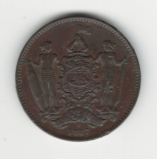 British North Berneo: 1887H One Cent