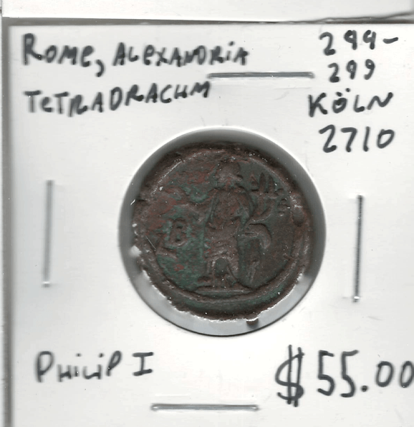 Roman: 294 - 299 Alexandria Tetradrachm Philip I