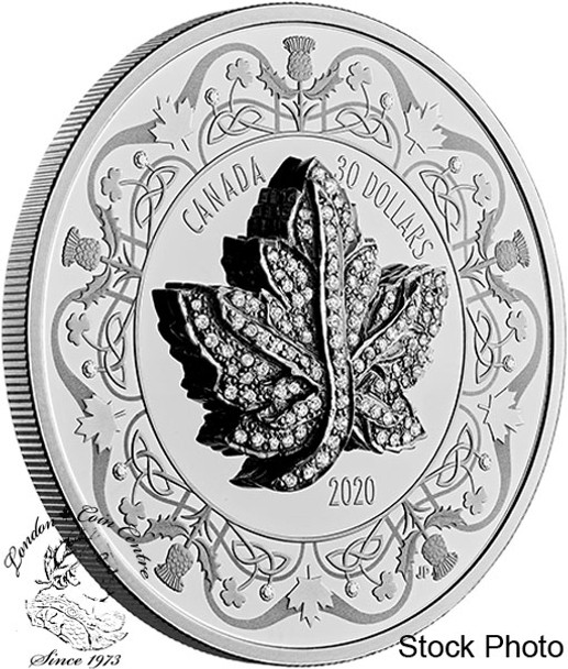 Canada: 2020 $30 Canadian Maple Leaf Brooch Legacy 2 oz Pure Silver Coin