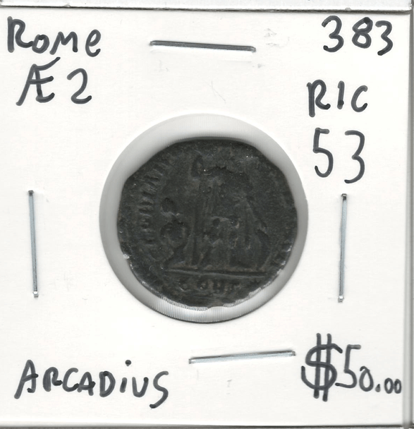 Roman: 383 AD AE 2 Arcadius