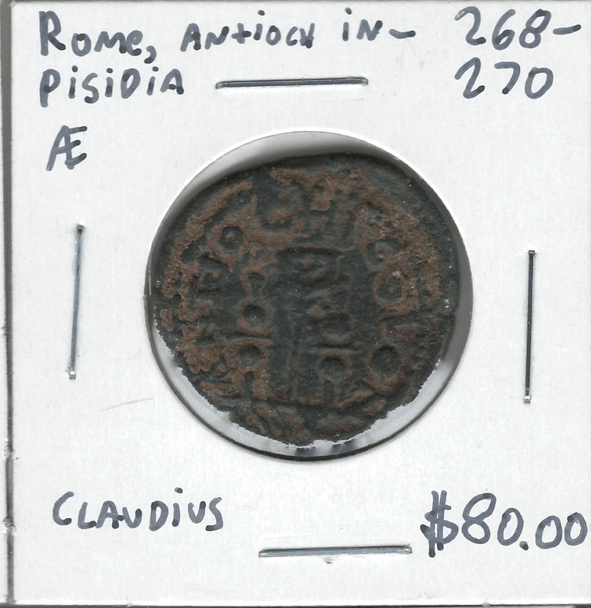 Roman: 268 - 270 AD Antioch in-Pisidia AE Claudius