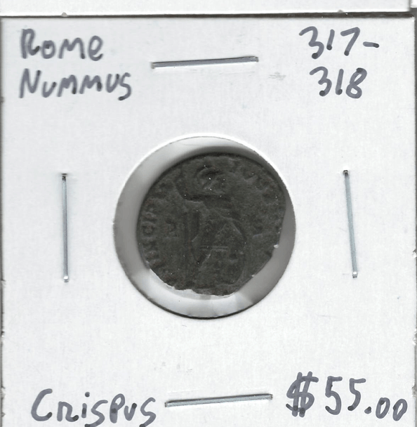 Roman: 317 - 318 AD Nummus Crispus