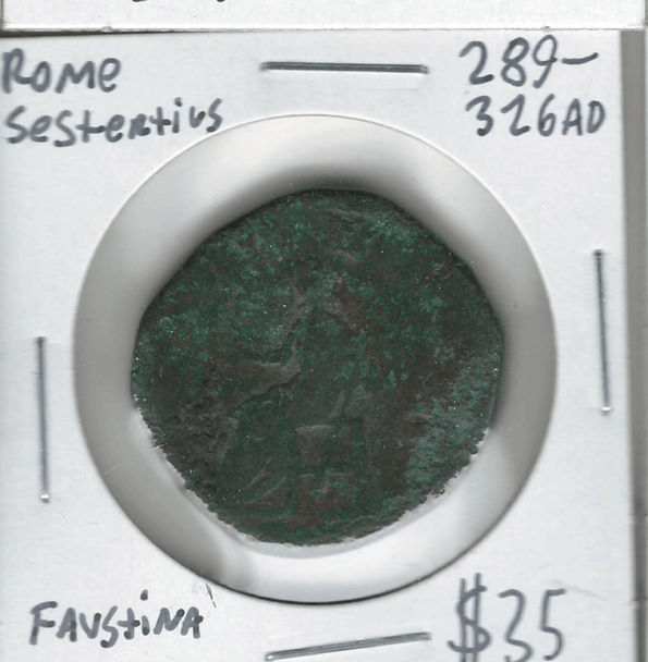 Roman: 289 - 326 AD Sestertius Faustina