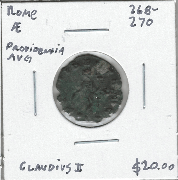 Roman: 268 - 270 AD AE Providentia AVG Claudius II