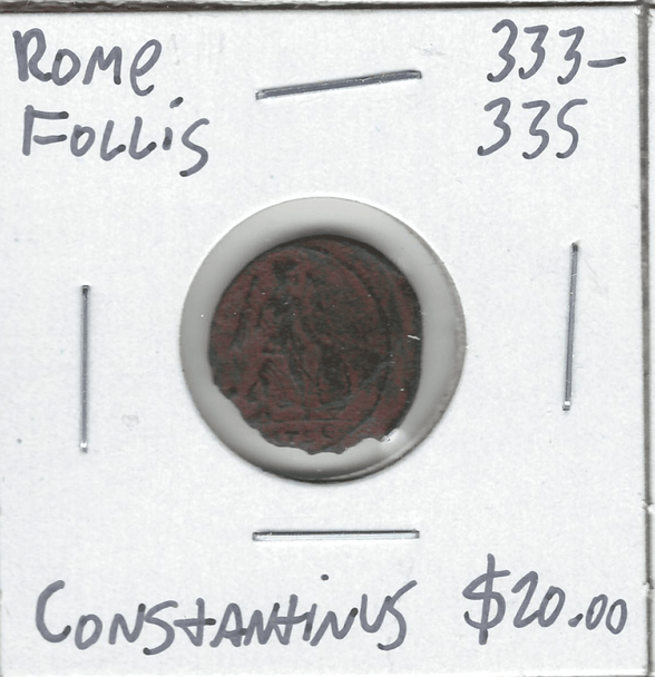 Roman: 333 - 335 AD Follis Constantinus #3