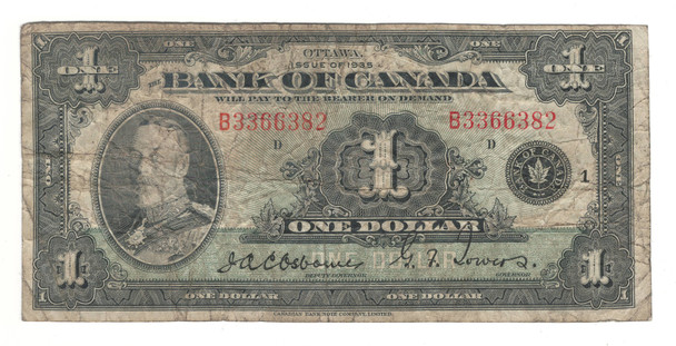 Canada: 1935 $1 Banknote - Bank of Canada English BC-1B Lot#5