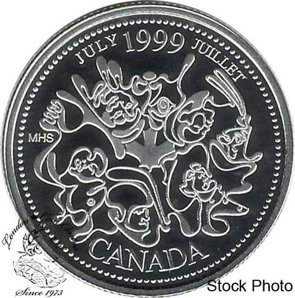 Canada: 1999 25 Cent July Sterling Silver Proof in 2x2