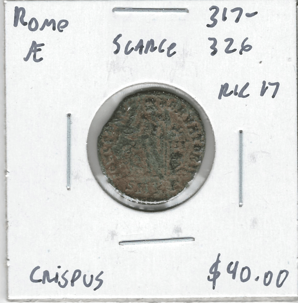 Roman: 317 - 326 AD AE Crispus Scarce