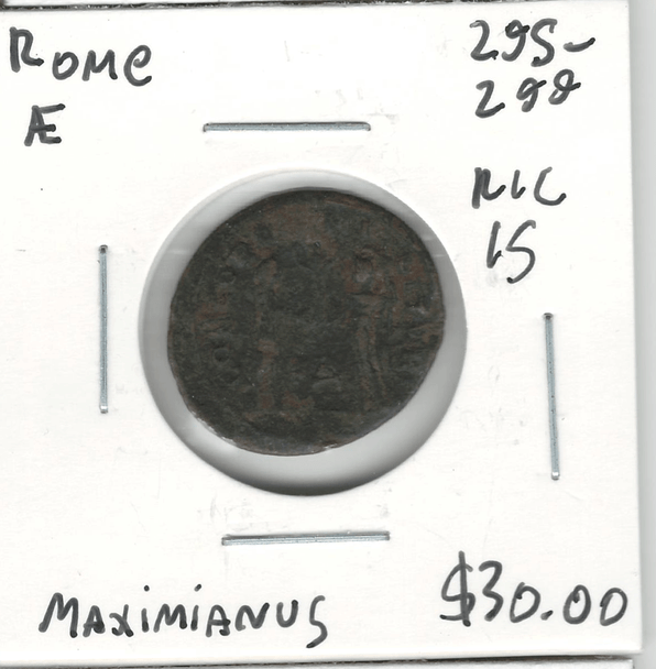 Roman: 295 - 299 AD AE Maximianus