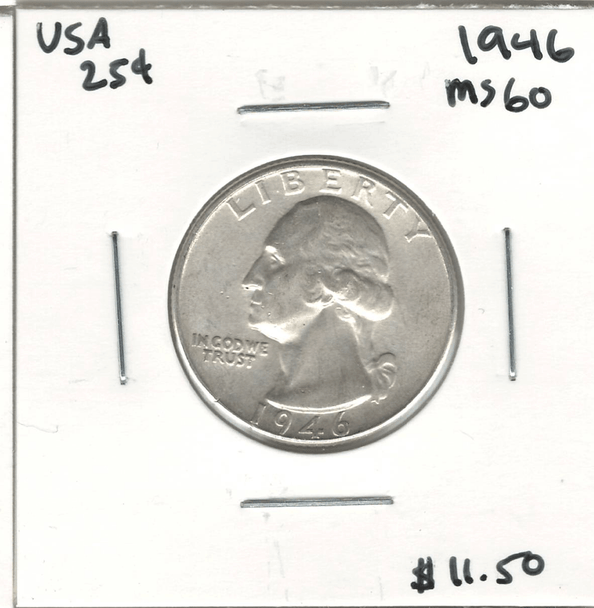 United States: 1946 25 Cent MS60 Lot#5