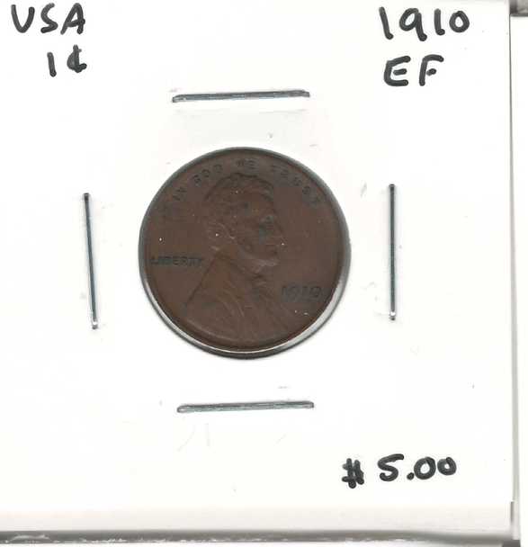 United States: 1910 Small Cent EF40
