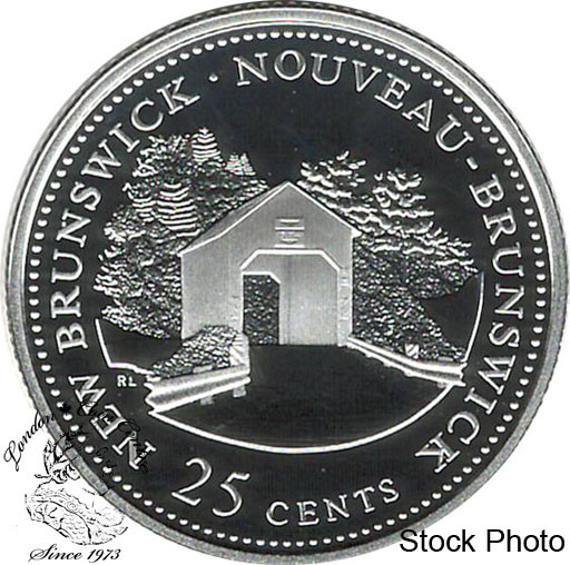Canada: 1992 25 Cent New Brunswick Proof Sterling Silver Coin in