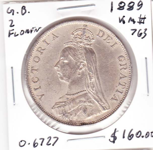 Great Britain: 1889 Silver 2 Florins #2