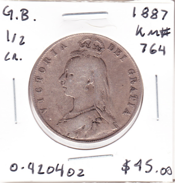 Great Britain: 1887 Silver Half Crown