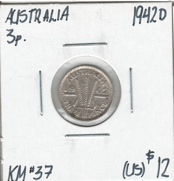 Australia: 1942D Silver 3 Pence