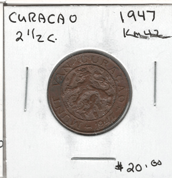 Curacao: 1947 2 1/2 Cent