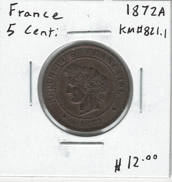 France: 1872 A 5 Centimes