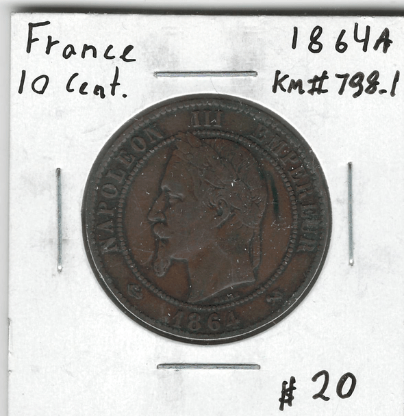 France: 1864 A 10 Centimes Lot#2
